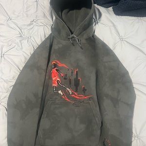 Travis Scott x Air Jordan Grey Washed Suede Hoodie